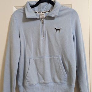 PINK - Victoria's Secret PINK Light Blue Quarter Zip Pullover size S